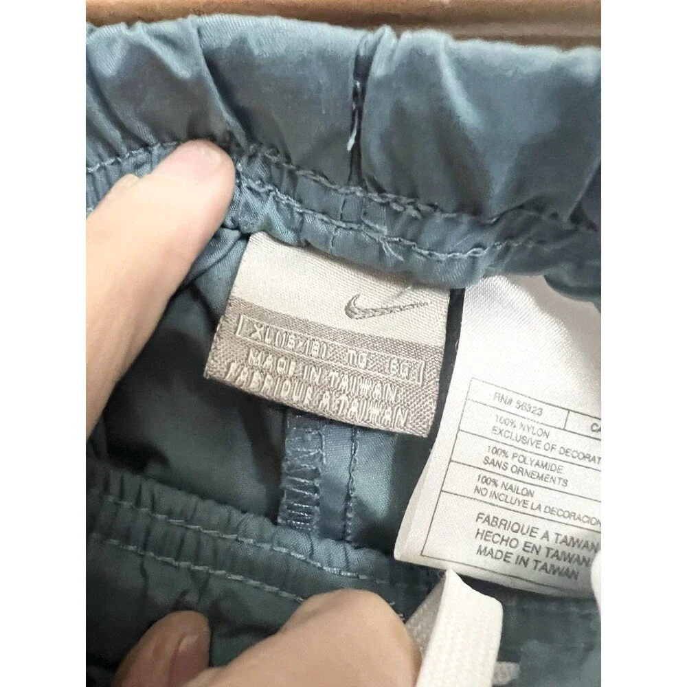 Vintage 90s Nike Wide Leg Baggy Lightweight Track Pants Size XL Blue Pockets